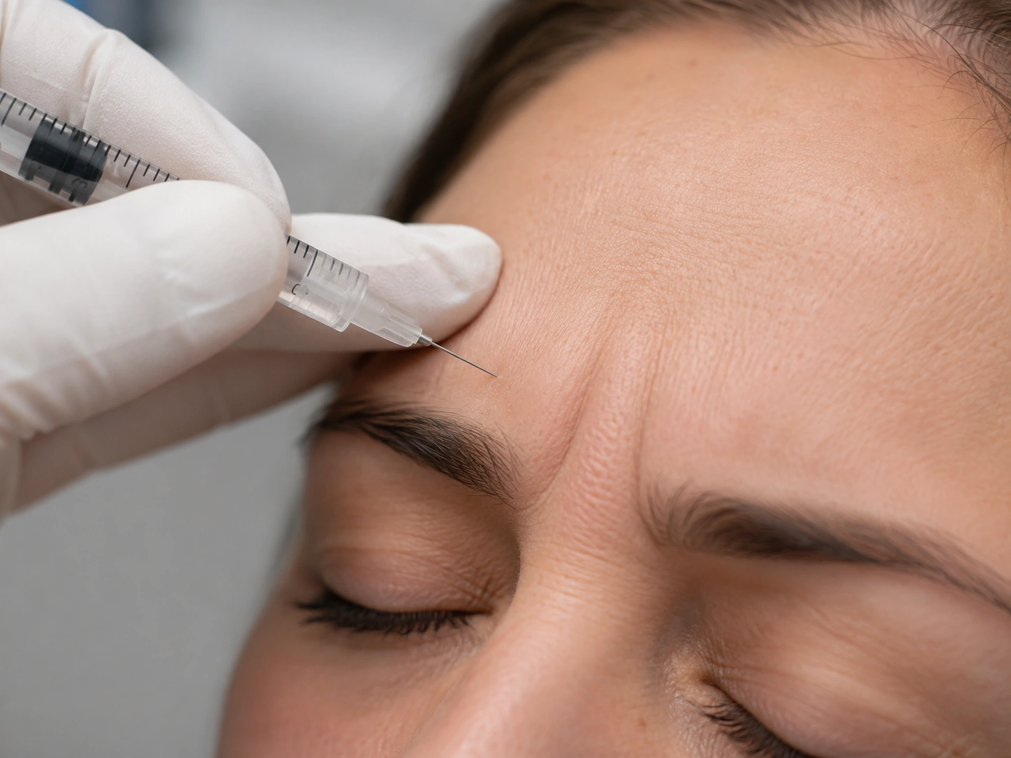Botox injection for forehead lines