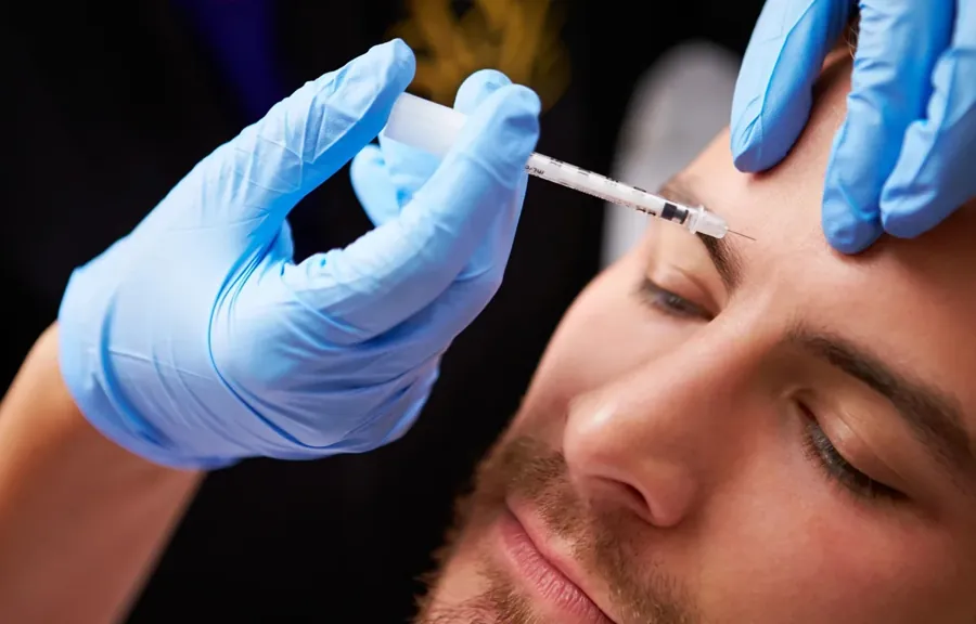 Botox injection for forehead lines