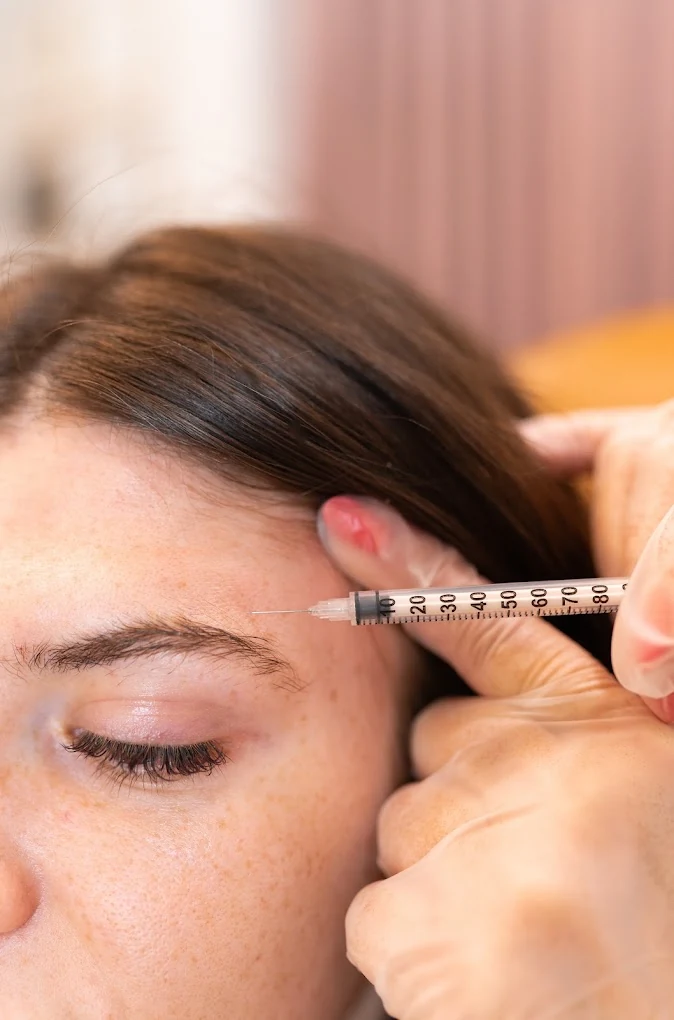 Dr. Parvina injecting Botox at the brow