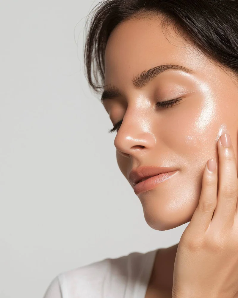 Smooth, glowing skin on the cheek after SKINVIVE